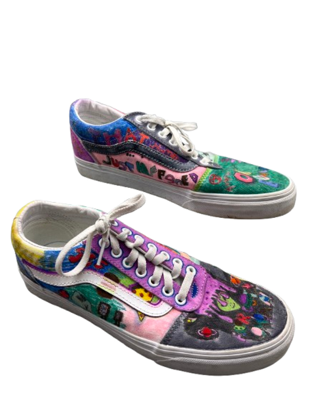 Vans Mens Old Skool 500714 Multicolor Low Top Lace-Up Sneaker Shoes Size 8.5